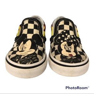 Vans x Disney Mickey Mouse and Minnie Mouse slip-on checkerboard shoes